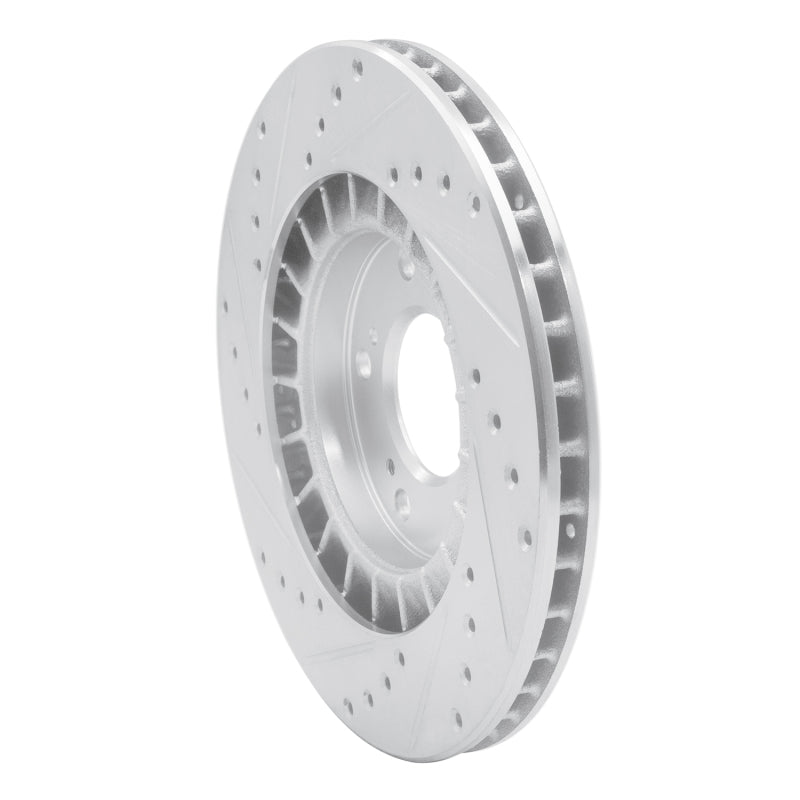 R1 Concepts R1 00-09 Honda S2000 Front Right Drilled & Slotted Silver Brake Rotor