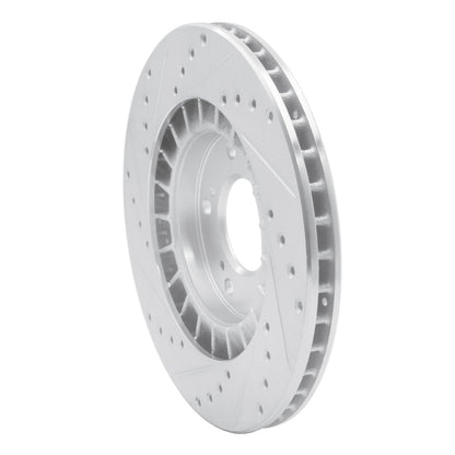 R1 Concepts R1 00-09 Honda S2000 Front Right Drilled & Slotted Silver Brake Rotor