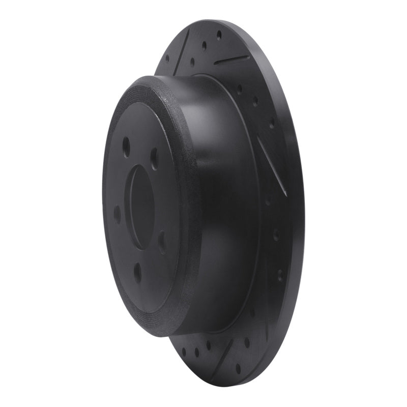 R1 Concepts R1 07-12 Dodge Nitro Rear Left Drilled & Slotted Black Brake Rotor