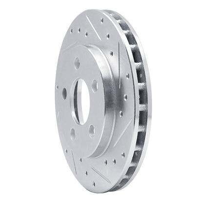 R1 Concepts R1 85-89 Dodge ARIES Front Right Drilled & Slotted Silver Brake Rotor