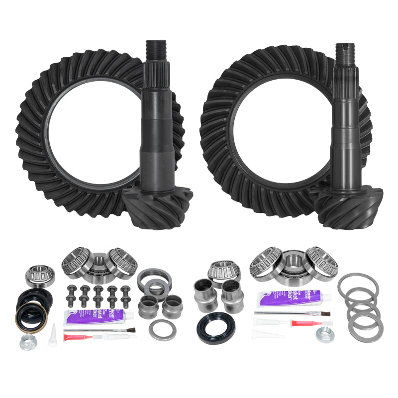 Yukon Gear & Axle Yukon Gear Ring & Pinion Gear Kit Pkg F&R w/Install Kits Toyota 8.4/8.0 IFS 4.56 Ratio