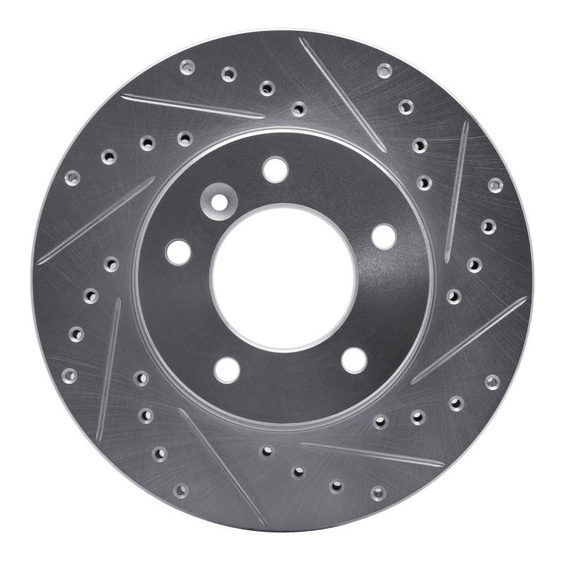 R1 Concepts R1 90-97 Jaguar XJ12 Front Right Drilled & Slotted Silver Brake Rotor