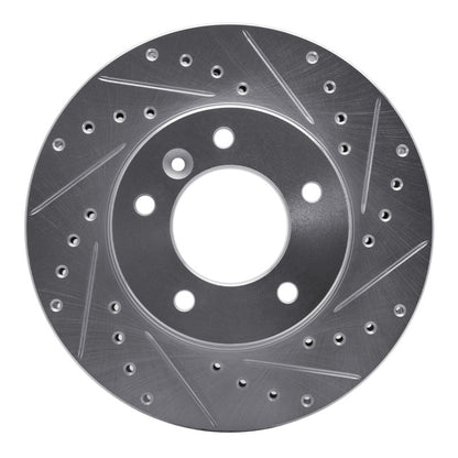 R1 Concepts R1 90-97 Jaguar XJ12 Front Right Drilled & Slotted Silver Brake Rotor