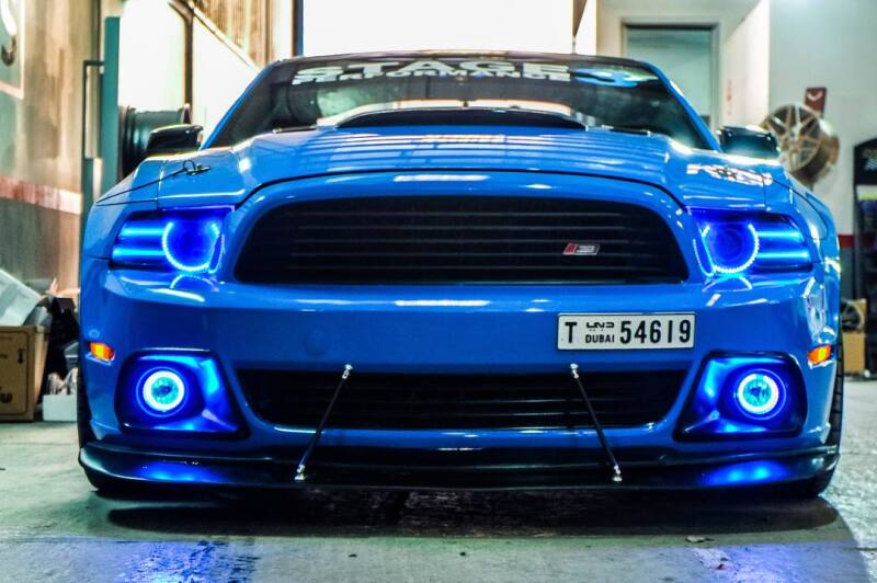 ORACLE Lighting Oracle 10-12 Ford Mustang LED Headlight Projector Halo Kit - UV/Purple