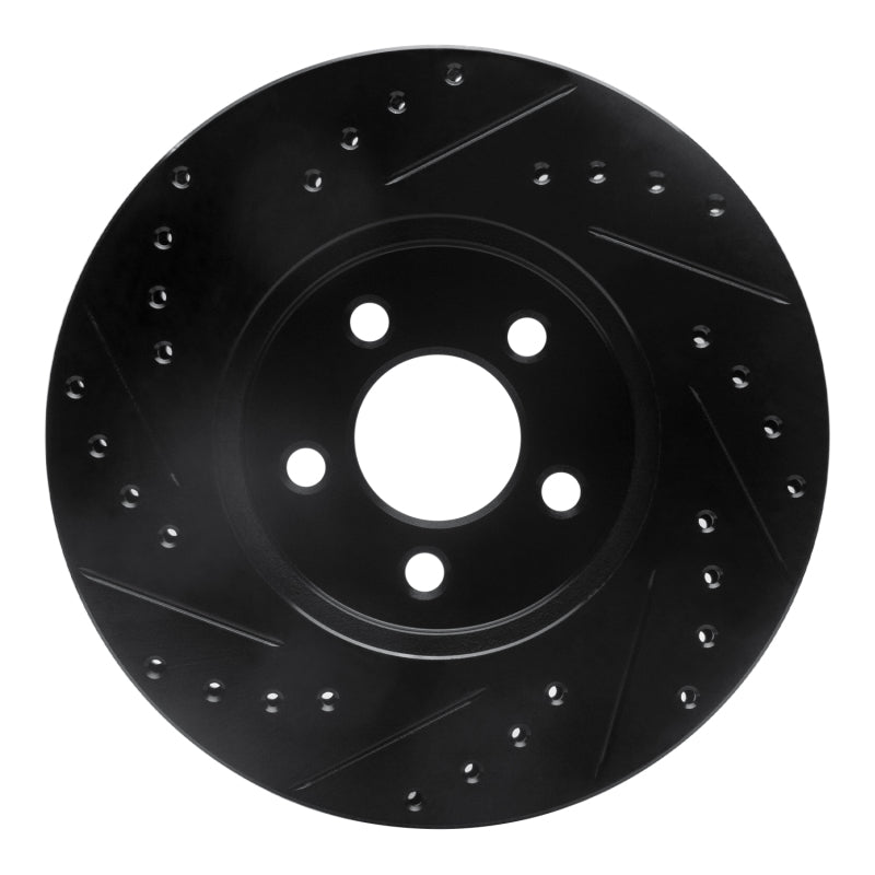 R1 Concepts R1 95-06 Chrysler CIRRUS Front Right Drilled & Slotted Black Brake Rotor