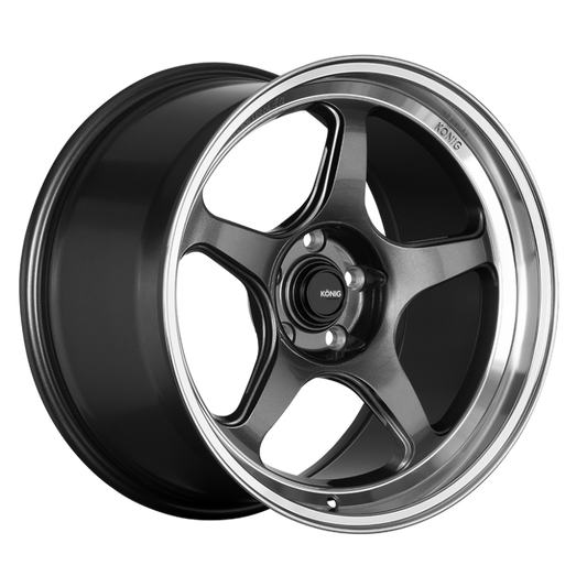 Konig Hyperspec 19x8.5A 5x114.3 ET42 Anthracite Metallic Wheel w/ Mirror Machined Lip (Knurled Bead)