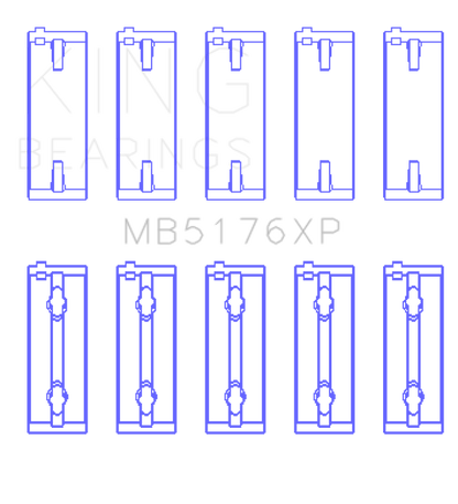 King Engine Bearings King Mitsubishi 4G91/4G92/4G93 16V (Size STD) XP - Series Performance Main Bearing Set