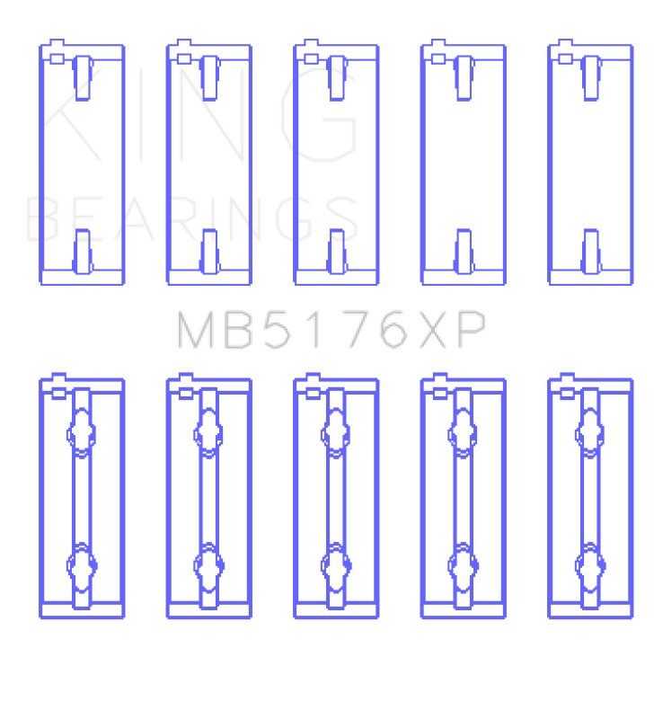 King Engine Bearings Mitsubishi 4G91/4G92/4G93 16V (Size +0.25mm) Main Bearing Set