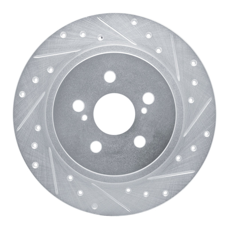 R1 Concepts R1 11-17 Lexus CT200H Rear Right Drilled & Slotted Silver Brake Rotor