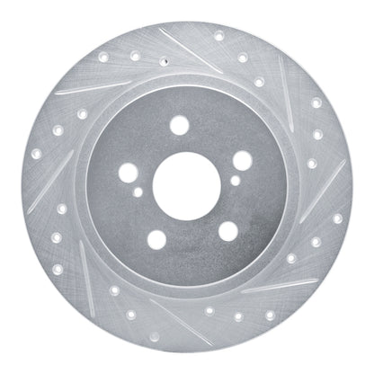 R1 Concepts R1 11-17 Lexus CT200H Rear Right Drilled & Slotted Silver Brake Rotor