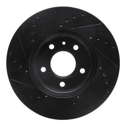 R1 Concepts R1 13-25 Cadillac CT4 Front Right Drilled & Slotted Black Brake Rotor