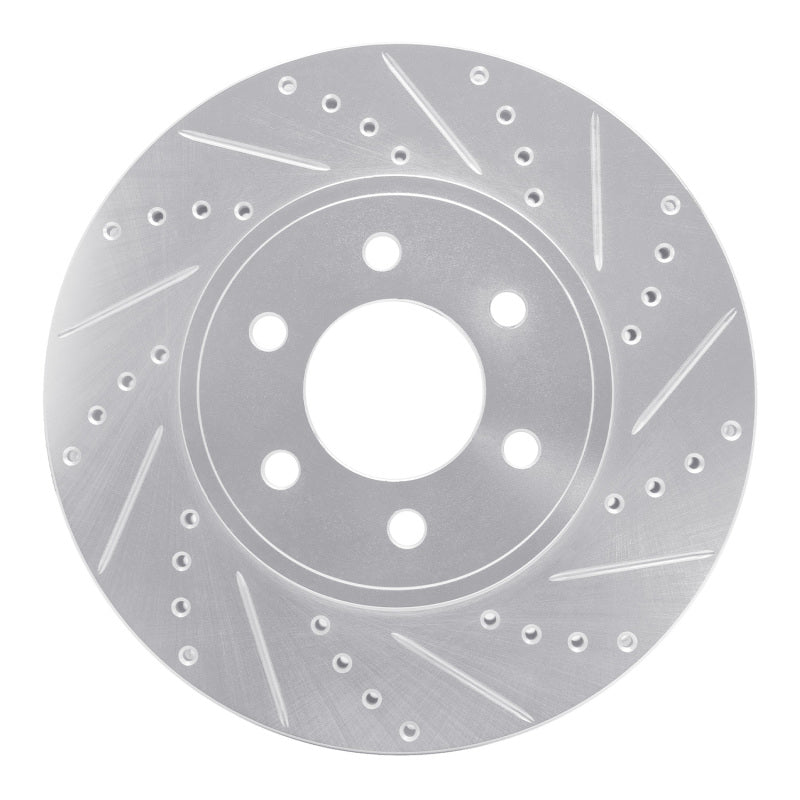 R1 Concepts R1 03-03 Dodge Durango Front Right Drilled & Slotted Silver Brake Rotor