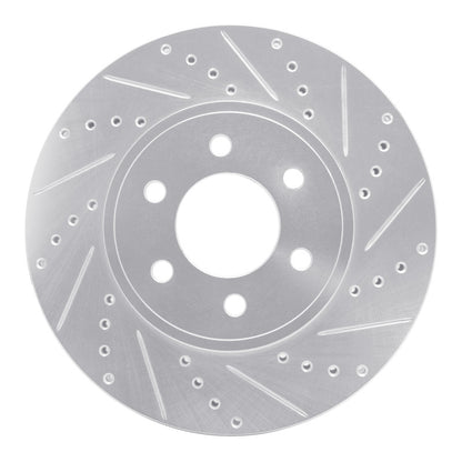 R1 Concepts R1 03-03 Dodge Durango Front Right Drilled & Slotted Silver Brake Rotor