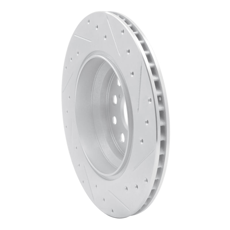 R1 Concepts R1 07-17 Lexus LS600h Left Rear Drilled & Slotted Silver Brake Rotor