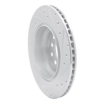 R1 Concepts R1 07-17 Lexus LS600h Left Rear Drilled & Slotted Silver Brake Rotor