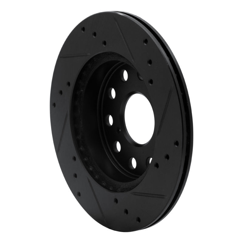 R1 Concepts R1 91-95 Toyota MR2 Rear Left Drilled & Slotted Black Brake Rotor