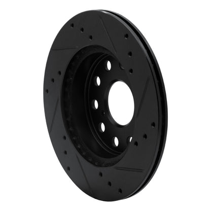 R1 Concepts R1 91-95 Toyota MR2 Rear Left Drilled & Slotted Black Brake Rotor