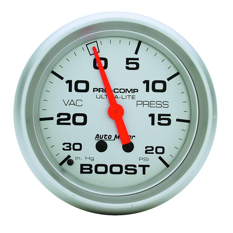 Autometer Ultra-Lite 66.7mm Full Sweep Electronic 30 IN Hg / 20 PSI Vacuum/Boost Gauge