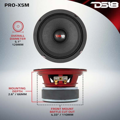 DS18 5.25in 150 Watts RMS 8 ohm Mid-Range Loudspeaker