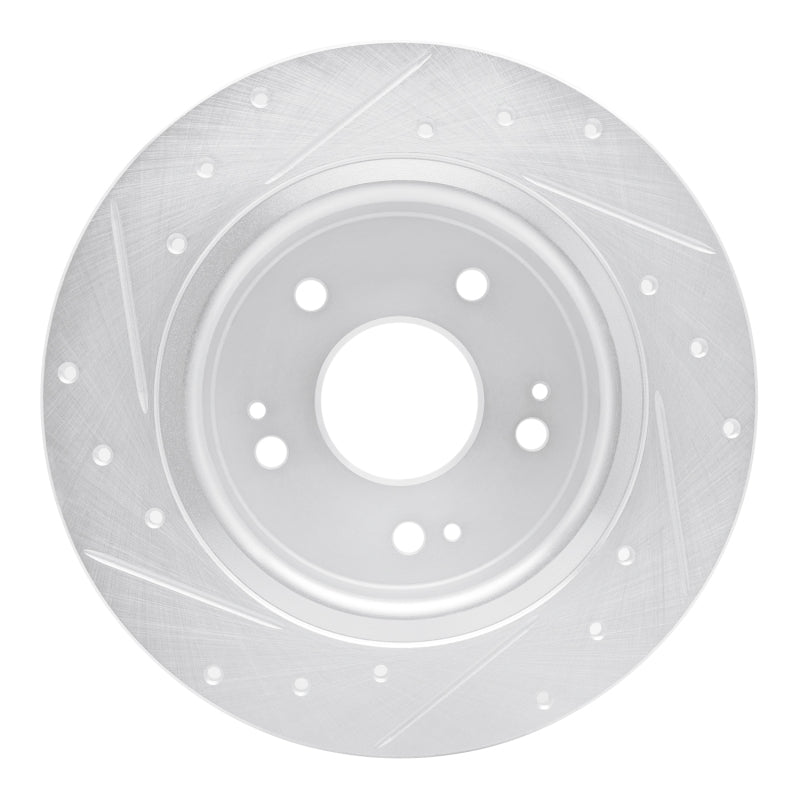R1 Concepts R1 2016-2025 Honda HR-V Rear Right Drilled & Slotted Silver Brake Rotor