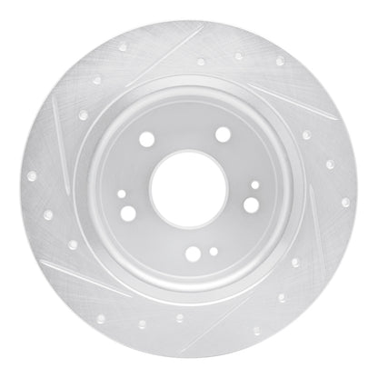 R1 Concepts R1 2016-2025 Honda HR-V Rear Right Drilled & Slotted Silver Brake Rotor