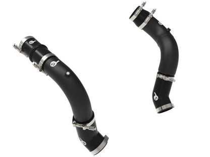 aFe BladeRunner 3in & 3-1/2in AL Hot and Cold Charge Pipe Kit Black RAM Diesel Trucks 25-26 L6-6.7L