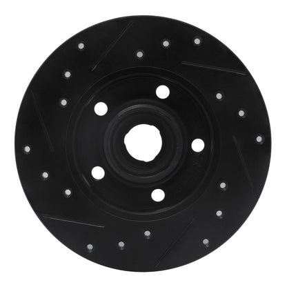 R1 Concepts R1 92-98 Volkswagen Golf Rear Right Drilled & Slotted Black Brake Rotor