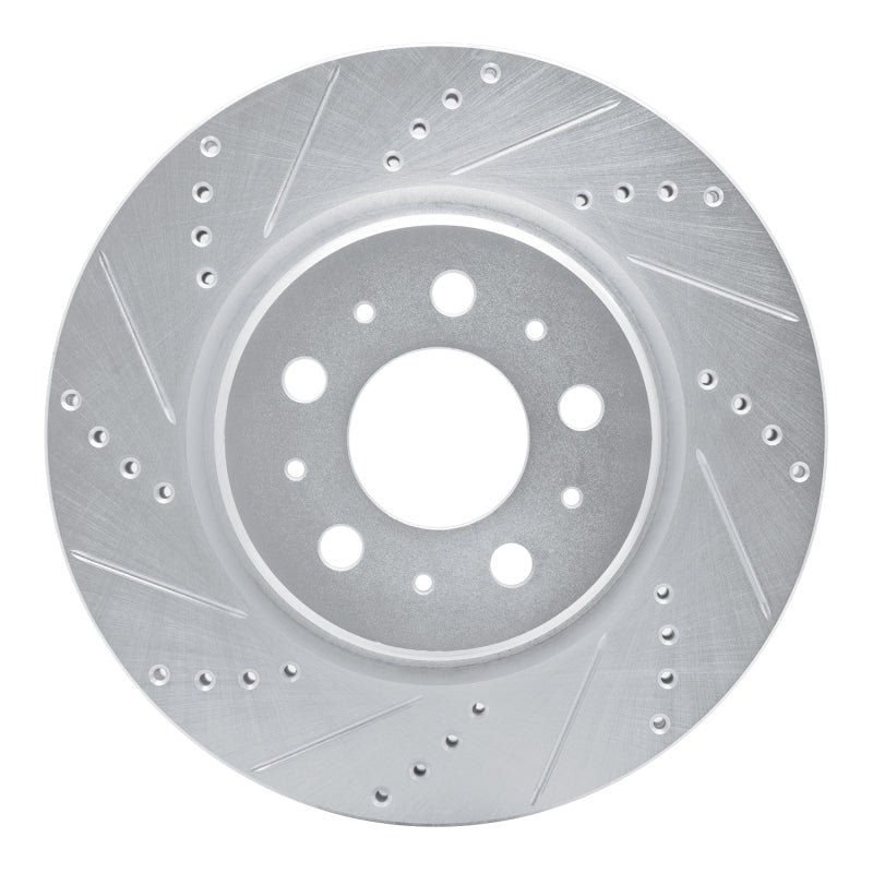 R1 Concepts R1 17-25 Tesla Model 3 Front Left Drilled & Slotted Silver Brake Rotor