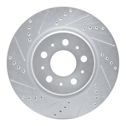 R1 Concepts R1 17-25 Tesla Model 3 Front Left Drilled & Slotted Silver Brake Rotor