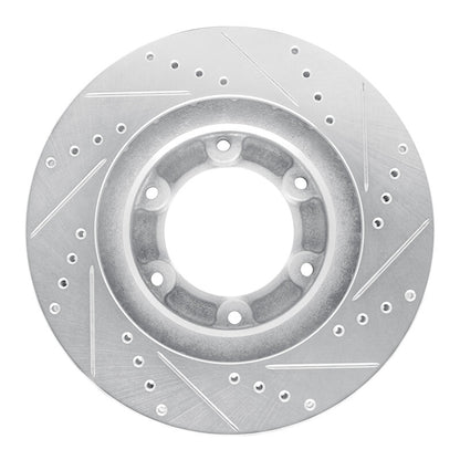 R1 Concepts R1 93-97 Lexus LX450 Front Left Drilled & Slotted Silver Brake Rotor