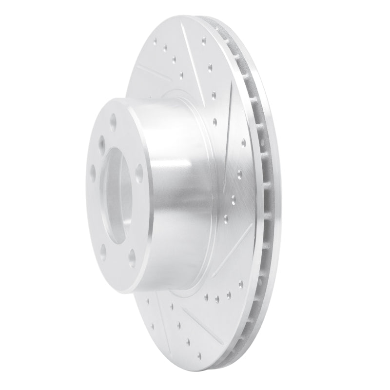 R1 Concepts R1 96-03 BMW 528I Front Right Drilled & Slotted Silver Brake Rotor