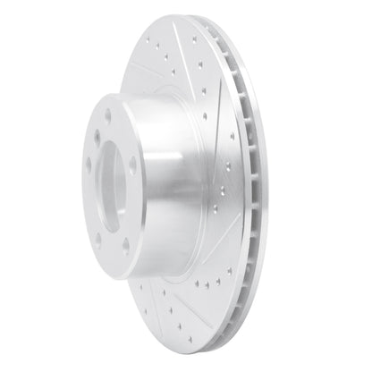 R1 Concepts R1 96-03 BMW 528I Front Right Drilled & Slotted Silver Brake Rotor