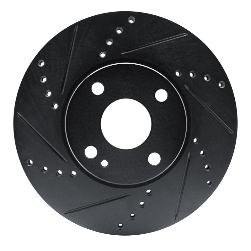 R1 Concepts R1 16-25 Mazda 2 (Mexico) Front Left Drilled & Slotted Black Brake Rotor