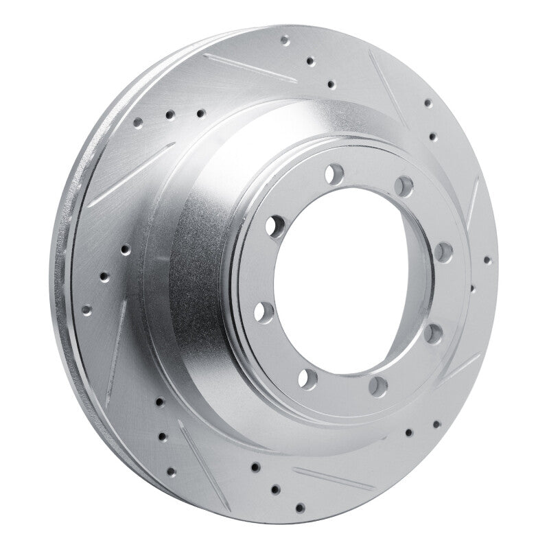 R1 Concepts R1 08-19 Ford E-350 Super Duty Rear Right Drilled & Slotted Silver Brake Rotor