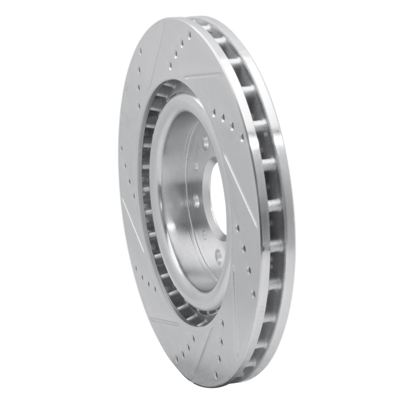 R1 Concepts R1 00-06 Jaguar XJR Front Right Drilled & Slotted Silver Brake Rotor