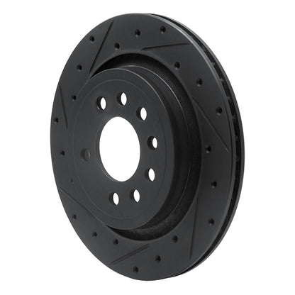 R1 Concepts R1 08-11 Saab 9-3 Rear Left Drilled & Slotted Black Brake Rotor