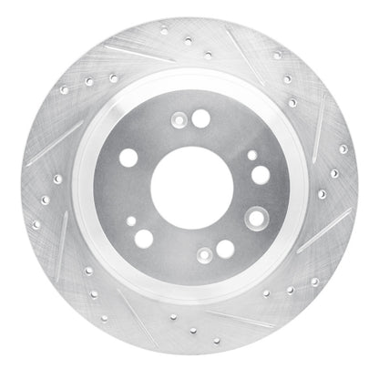 R1 Concepts R1 2005-2012 Acura RL Rear Right Drilled & Slotted Silver Brake Rotor