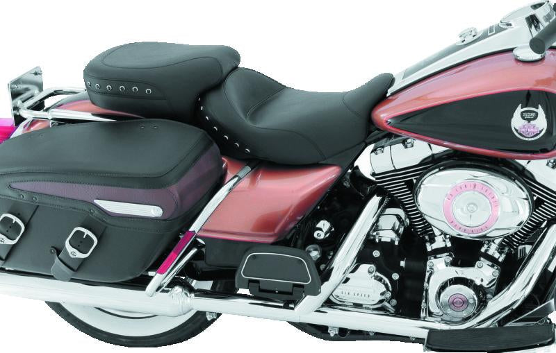 Mustang Motorcycle Mustang 08-21 Harley Electra Glide, Rd Glide, Rd King, Str Glide Tour Pass Seat w/Studs - Black