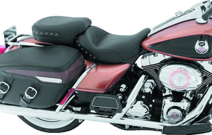 Mustang Motorcycle Mustang 08-21 Harley Electra Glide, Rd Glide, Rd King, Str Glide Tour Pass Seat w/Studs - Black