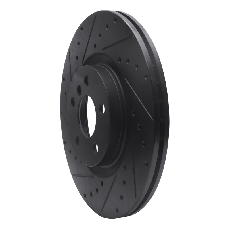 R1 Concepts R1 15-25 BMW X2 Front Left Drilled & Slotted Black Brake Rotor