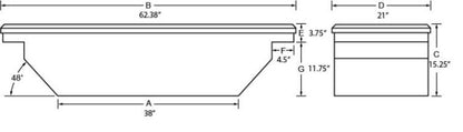 Tradesman Aluminum Single Lid Cross Bed Truck Tool Box (63in.) - Black