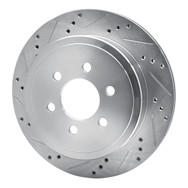 R1 Concepts R1 03-03 Dodge Durango Rear Left Drilled & Slotted Silver Brake Rotor