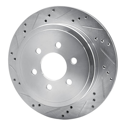 R1 Concepts R1 03-03 Dodge Durango Rear Left Drilled & Slotted Silver Brake Rotor