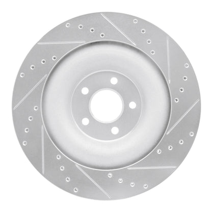 R1 Concepts R1 10-24 Jaguar XFR Rear Left Drilled & Slotted Silver Brake Rotor