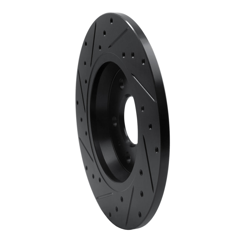 R1 Concepts R1 09-25 Audi A4 Rear Right Drilled & Slotted Black Brake Rotor