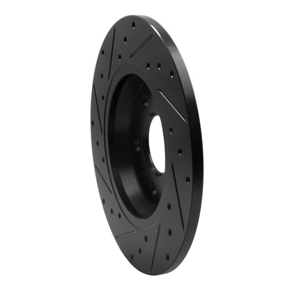 R1 Concepts R1 09-25 Audi A4 Rear Right Drilled & Slotted Black Brake Rotor