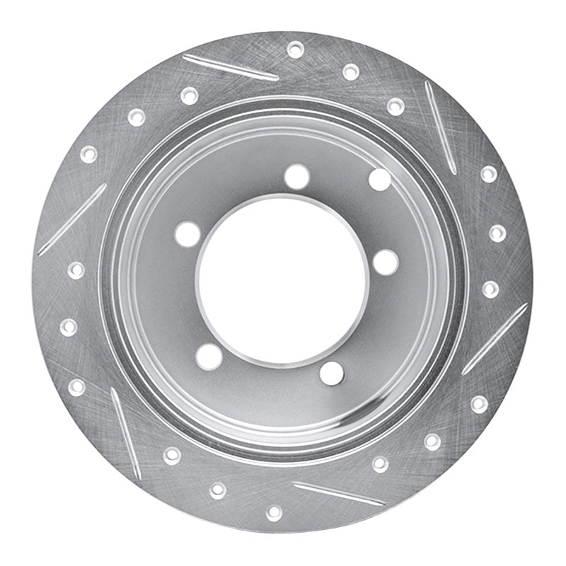 R1 Concepts R1 97-04 Mitsubishi DIAMANTE Rear Left Drilled & Slotted Silver Brake Rotor
