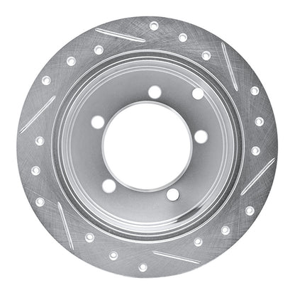 R1 Concepts R1 97-04 Mitsubishi DIAMANTE Rear Left Drilled & Slotted Silver Brake Rotor