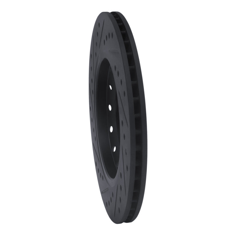 R1 Concepts R1 04-10 Audi A8 Rear Right Drilled & Slotted Black Brake Rotor