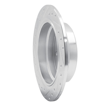 R1 Concepts R1 82-89 BMW 528E Rear Right Drilled & Slotted Silver Brake Rotor